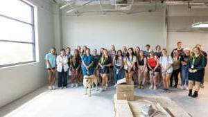 Nursing Students Posed in their new buidling